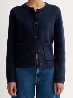 Everlane The Crew Cardigan in Everyday Cotton (Navy)